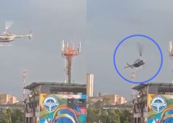 Impresionante registro desde el interior del helicóptero que sufrió un accidente en Colombia