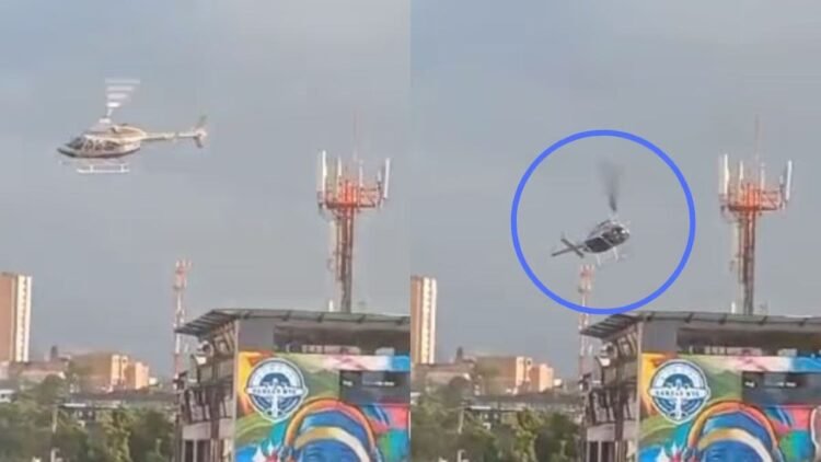 Impresionante registro desde el interior del helicóptero que sufrió un accidente en Colombia