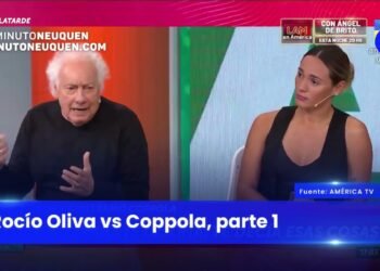 Rocío Oliva confronta a Guillermo Coppola en un tenso momento en directo.