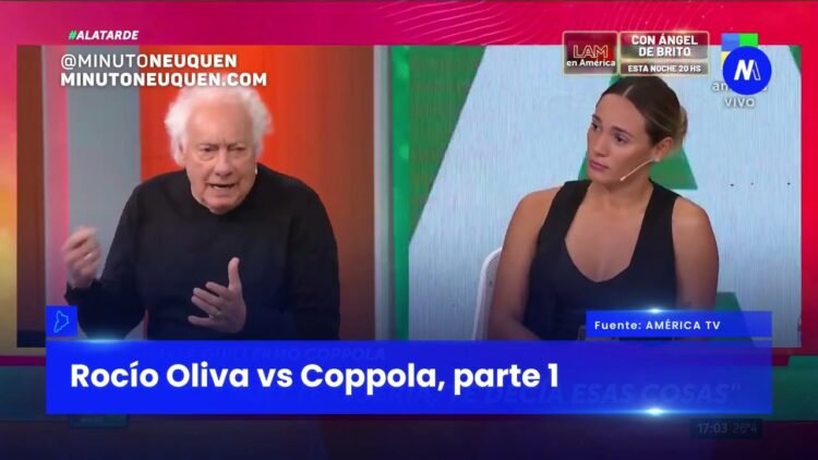 Rocío Oliva confronta a Guillermo Coppola en un tenso momento en directo.