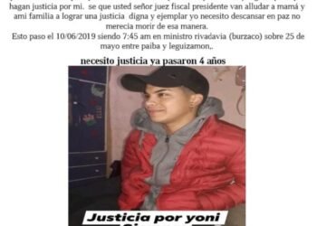 A más de seis años de su muerte, la familia de Jonathan Benitez continúa reclamando justicia